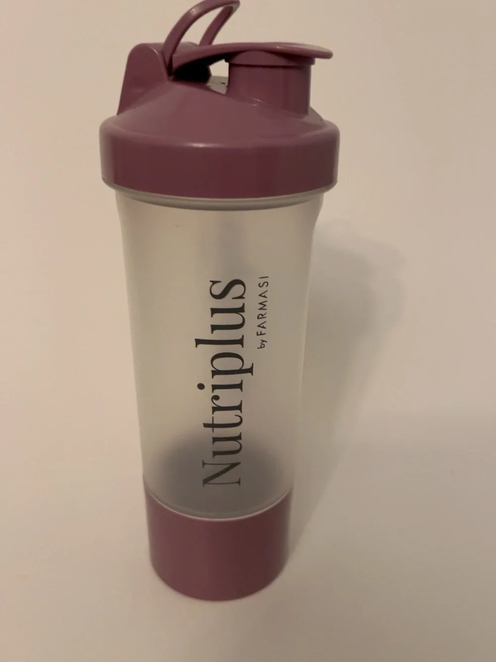 Farmasi Nutriplus Shaker Bottle with Storage Compartment – Purple